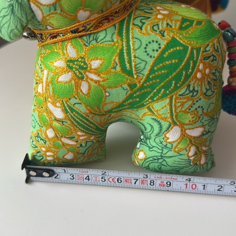 Thai Handmade Colorful Stuffed Elephant Set - Picture 7 of 8